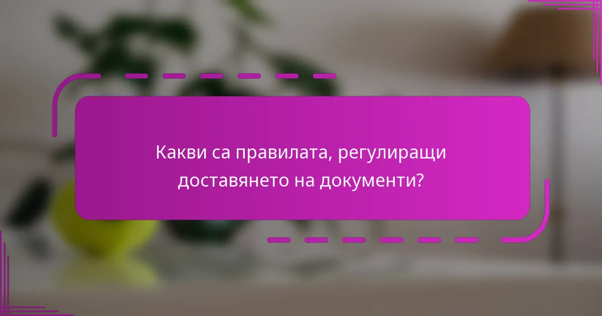 Какви са правилата, регулиращи доставянето на документи?